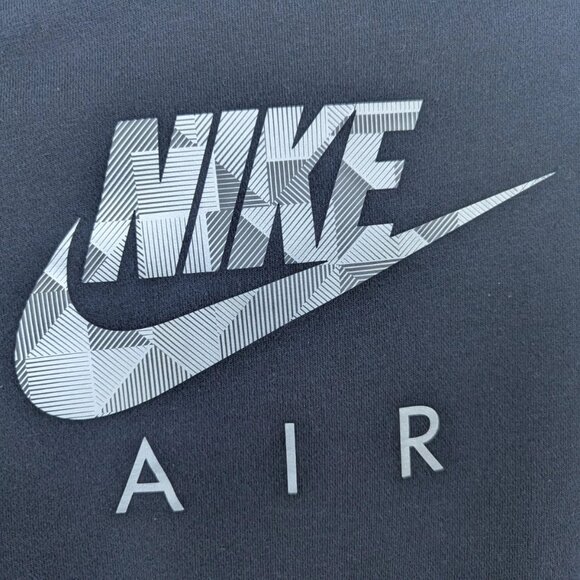 Vintage 90s Nike Air Boys Hoodie Size Medium Gray Black Red Tag Kangaroo Pocket - Picture 4 of 8